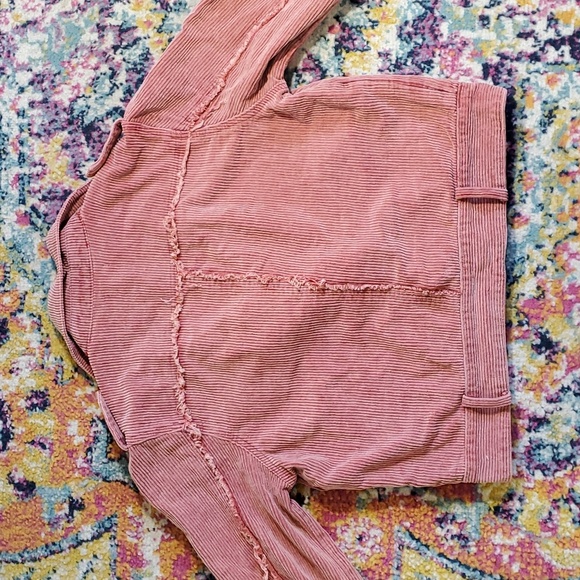 POL Pink Corduroy Cropped Bomber Utility Jacket - Picture 6 of 6